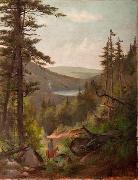 unknow artist Horseback Rider at Echo Lake oil painting reproduction